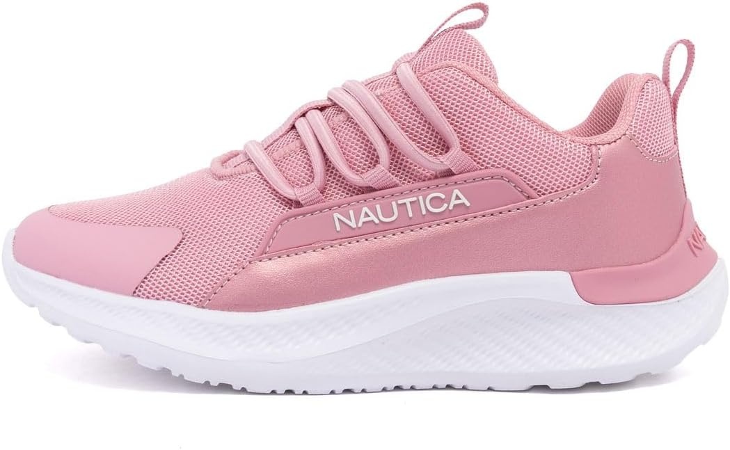 image:imageNautica Kids Boys and Girls Athletic SlipOn Sneakers Lightweight Bungee Running Shoes for Toddler Little Kid and Big KidMauve Metallic