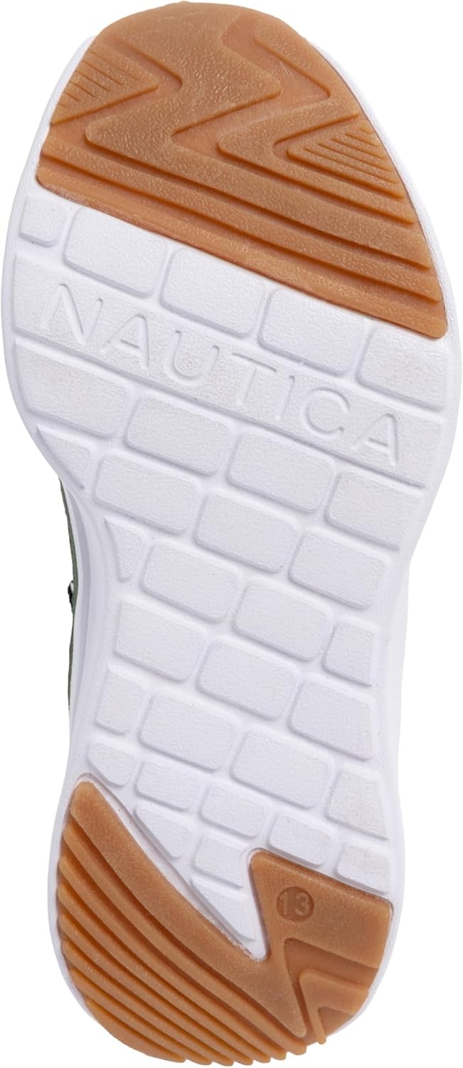 image:imageNautica Kids Boys and Girls Athletic SlipOn Sneakers Lightweight Bungee Running Shoes for Toddler Little Kid and Big KidNavy Greenseabert