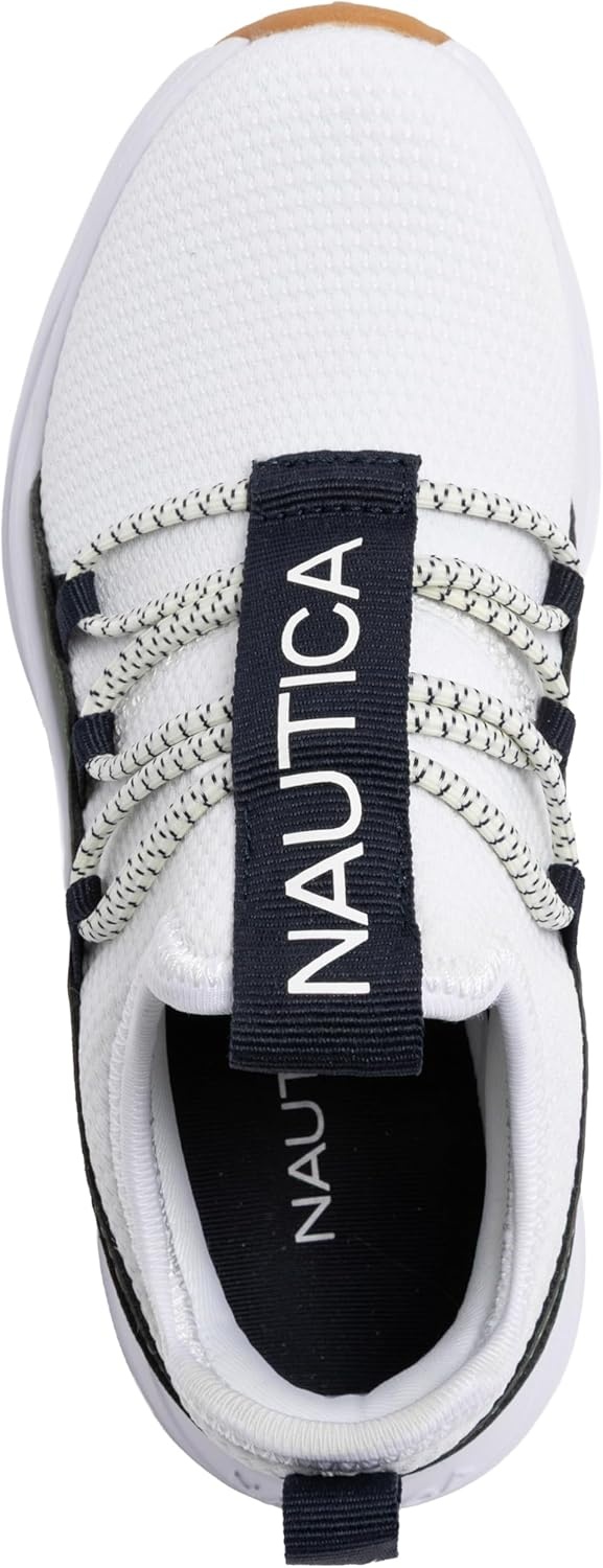 image:imageNautica Kids Boys and Girls Athletic SlipOn Sneakers Lightweight Bungee Running Shoes for Toddler Little Kid and Big KidNavy Greenseabert