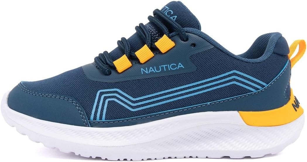 image:imageNautica Kids Boys and Girls Athletic SlipOn Sneakers Lightweight Bungee Running Shoes for Toddler Little Kid and Big KidNavy Orangestellan