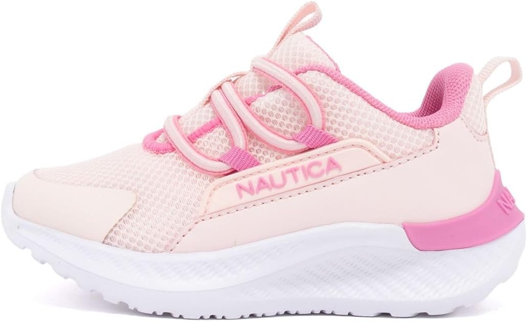 image:imageNautica Kids Boys and Girls Athletic SlipOn Sneakers Lightweight Bungee Running Shoes for Toddler Little Kid and Big KidPink Pink