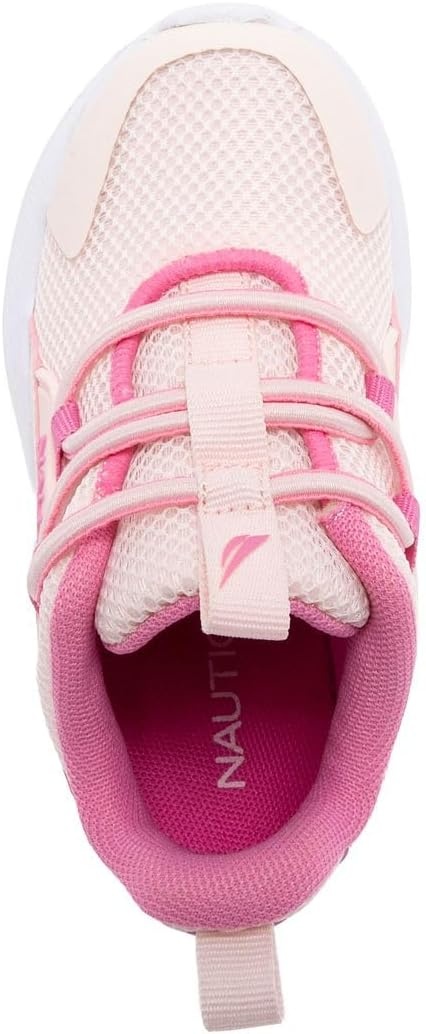 image:imageNautica Kids Boys and Girls Athletic SlipOn Sneakers Lightweight Bungee Running Shoes for Toddler Little Kid and Big KidPink Pink