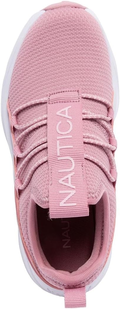 image:imageNautica Kids Boys and Girls Athletic SlipOn Sneakers Lightweight Bungee Running Shoes for Toddler Little Kid and Big KidPink on Pinkseabert