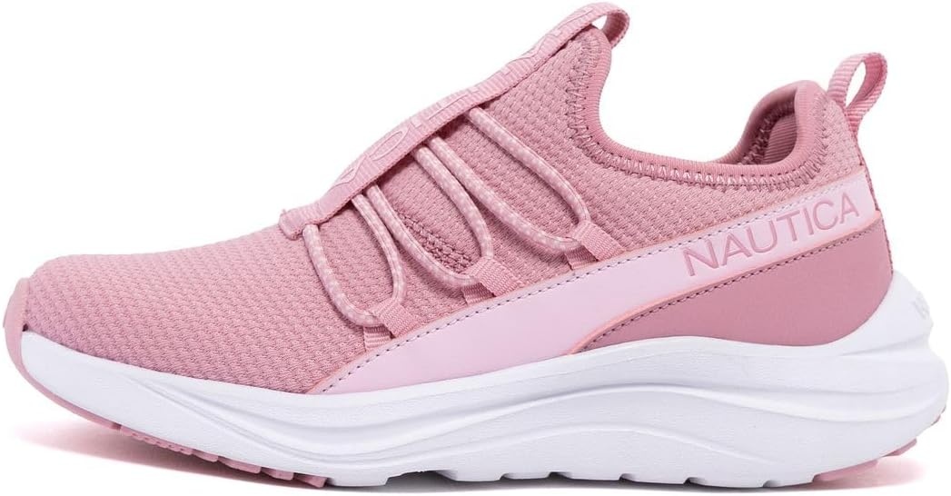 image:imageNautica Kids Boys and Girls Athletic SlipOn Sneakers Lightweight Bungee Running Shoes for Toddler Little Kid and Big KidPink on Pinkseabert
