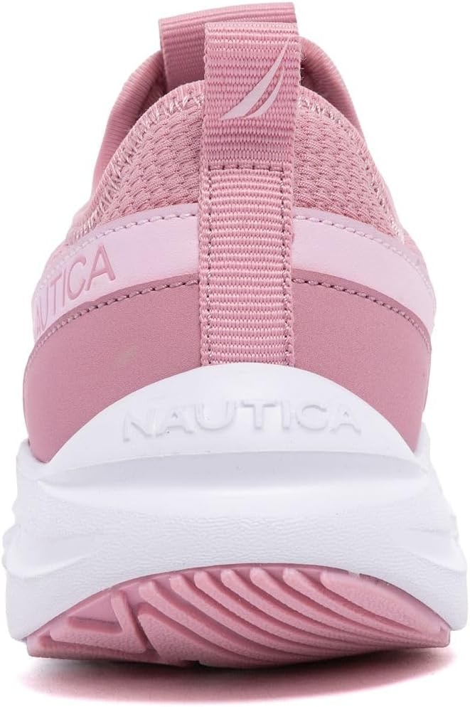 image:imageNautica Kids Boys and Girls Athletic SlipOn Sneakers Lightweight Bungee Running Shoes for Toddler Little Kid and Big KidPink on Pinkseabert