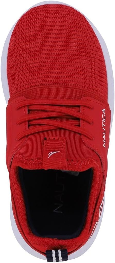 image:imageNautica Kids Boys and Girls Athletic SlipOn Sneakers Lightweight Bungee Running Shoes for Toddler Little Kid and Big KidRed Tonal