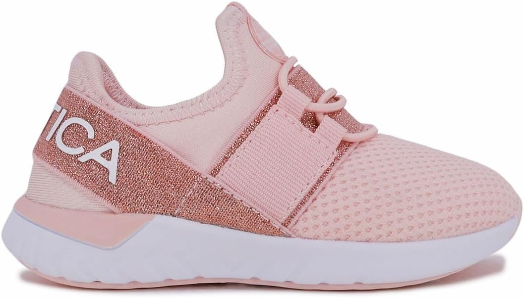 image:imageNautica Kids Boys and Girls Athletic SlipOn Sneakers Lightweight Bungee Running Shoes for Toddler Little Kid and Big KidRose Gold