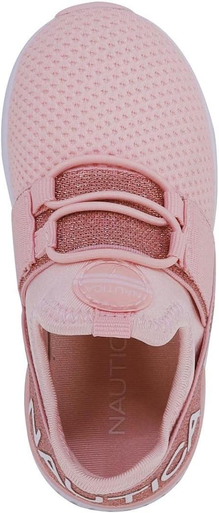 image:imageNautica Kids Boys and Girls Athletic SlipOn Sneakers Lightweight Bungee Running Shoes for Toddler Little Kid and Big KidRose Gold