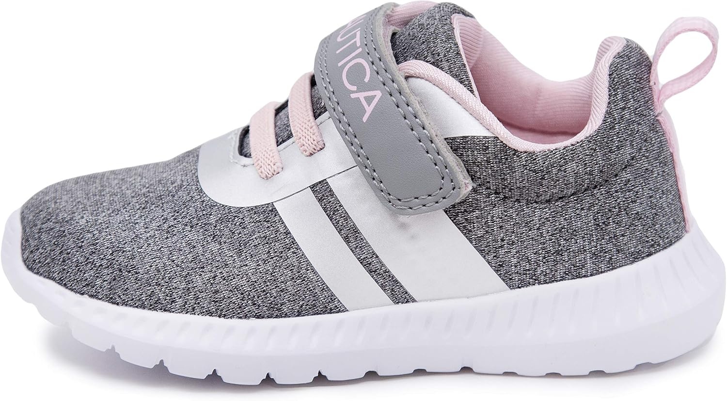 image:imageNautica Kids Fashion Sneaker Athletic Running Shoe with One Strap Boys GirlsToddlerLittle KidGrey Heather