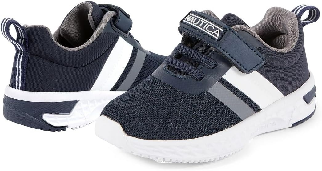 image:imageNautica Kids Fashion Sneaker Athletic Running Shoe with One Strap Boys GirlsToddlerLittle KidNavy Greybreck