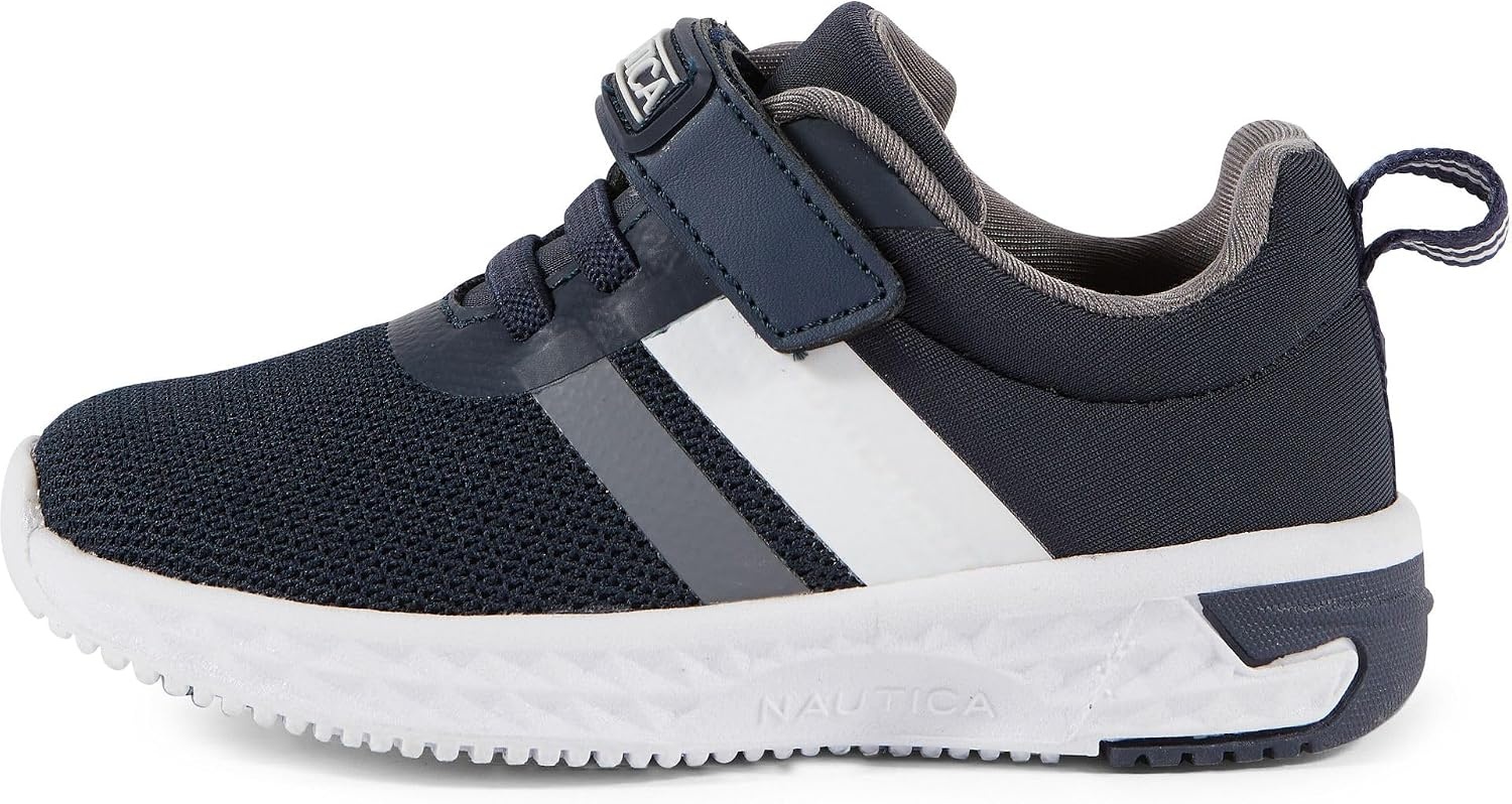 image:imageNautica Kids Fashion Sneaker Athletic Running Shoe with One Strap Boys GirlsToddlerLittle KidNavy Greybreck
