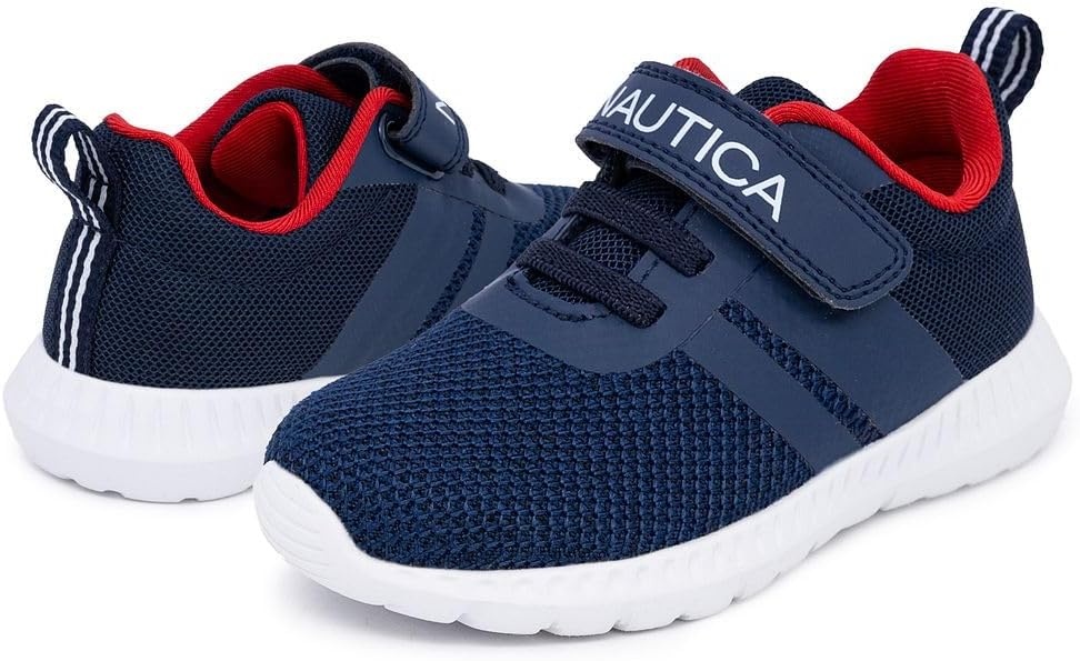 image:imageNautica Kids Fashion Sneaker Athletic Running Shoe with One Strap Boys GirlsToddlerLittle KidNavy White