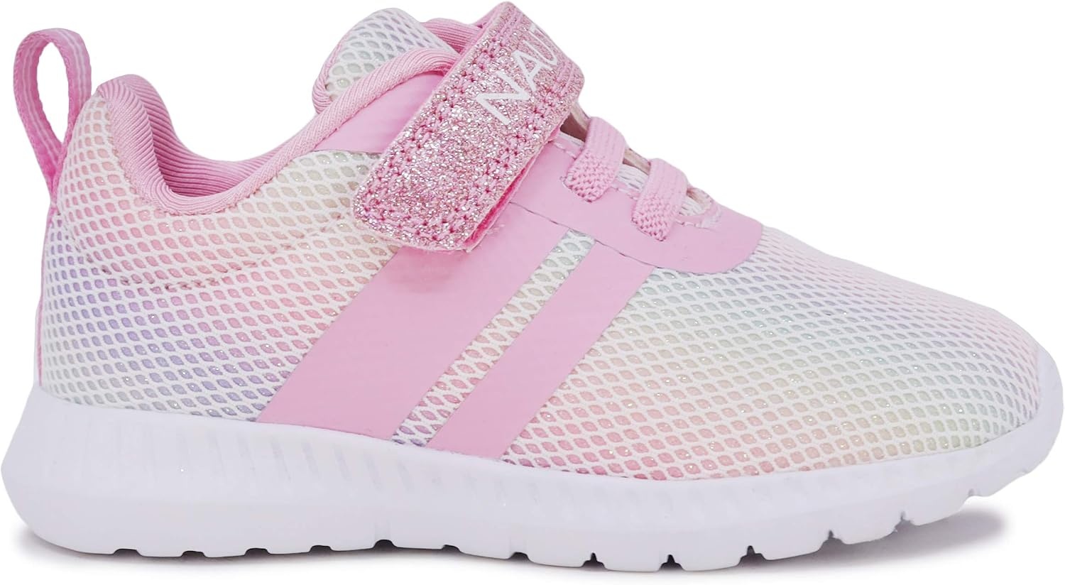 image:imageNautica Kids Fashion Sneaker Athletic Running Shoe with One Strap Boys GirlsToddlerLittle KidRainbow Sparkle