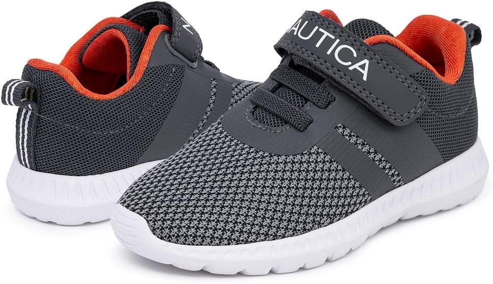 image:imageNautica Kids Fashion Sneaker Athletic Running Shoe with One Strap Boys GirlsToddlerLittle KidStorm Grey