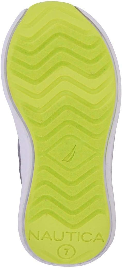 image:imageNautica Kids Fashion Sneaker Athletic Running Shoe with One Strap Boys GirlsToddlerLittle KidStorm Grey Lime