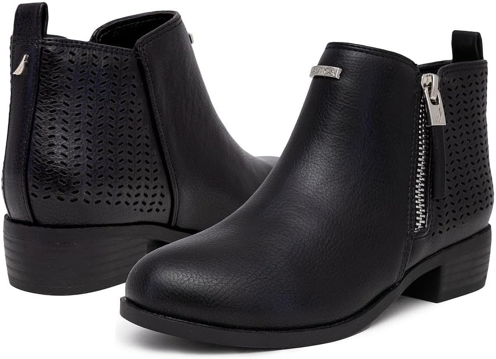image:imageNautica Kids Girls Ankle Bootie With Side Buckle and Zipper Dress Boot For Youth amp Toddler ToddlerLittleBig KidsInara Black