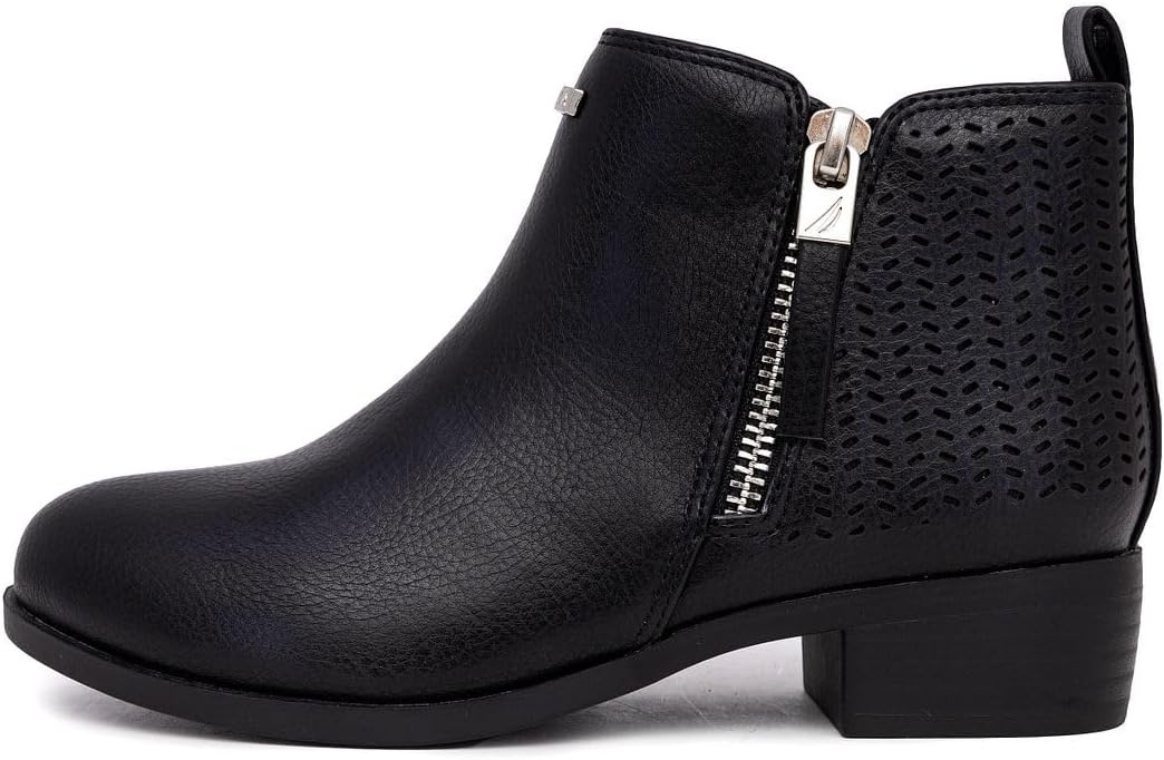 image:imageNautica Kids Girls Ankle Bootie With Side Buckle and Zipper Dress Boot For Youth amp Toddler ToddlerLittleBig KidsInara Black