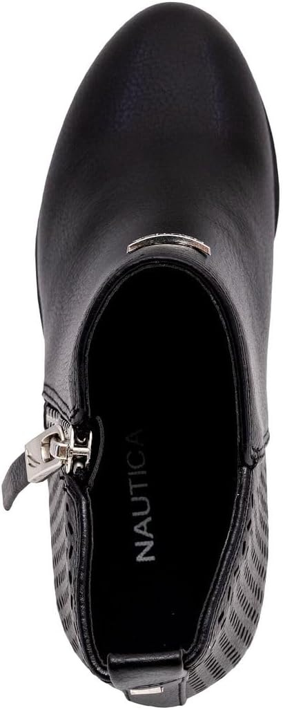 image:imageNautica Kids Girls Ankle Bootie With Side Buckle and Zipper Dress Boot For Youth amp Toddler ToddlerLittleBig KidsInara Black