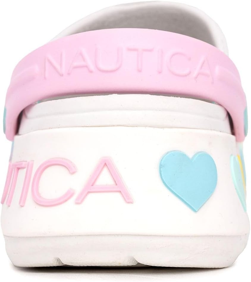 image:imageNautica Kids Girls Clogs Slip On Platform Slides Garden Shoes Water Sandals Beach Slipper for Children Indoor OutdoorWhite Pastel