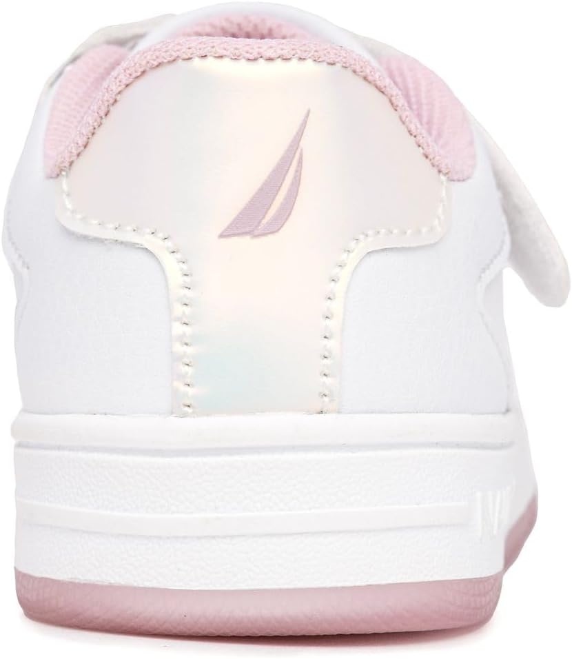 image:imageNautica Kids Girls Double Strap Sneakers Classic Low Top Athletic Shoes Cushioned Comfort Tennis Sneakers for School Play Casual WearWhite Iridescentstafford