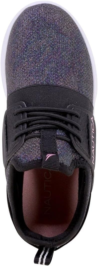 image:imageNautica Kids Girls Metallic Fashion Sneaker LaceUp Athletic Running Shoe I kappil I Big Kid Little Kid ToddlerBlack Oil Slick Meshkappil 4