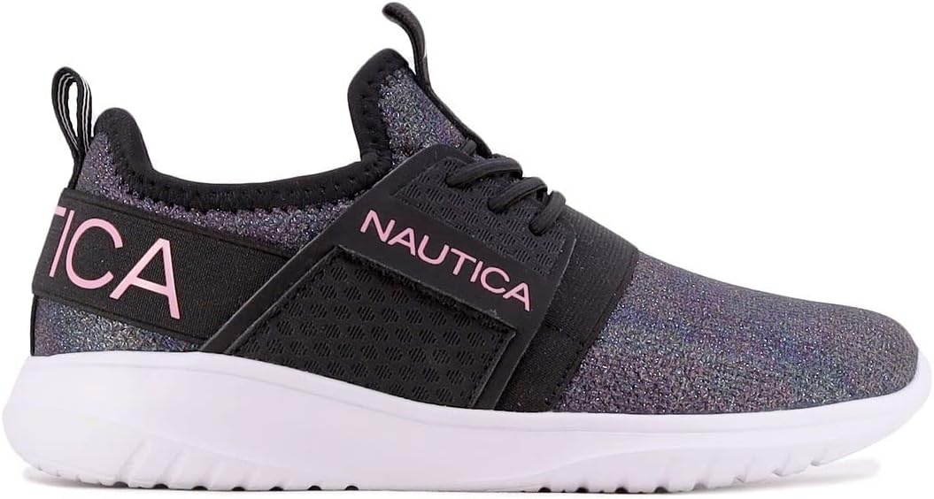 image:imageNautica Kids Girls Metallic Fashion Sneaker LaceUp Athletic Running Shoe I kappil I Big Kid Little Kid ToddlerBlack Oil Slick Meshkappil 4