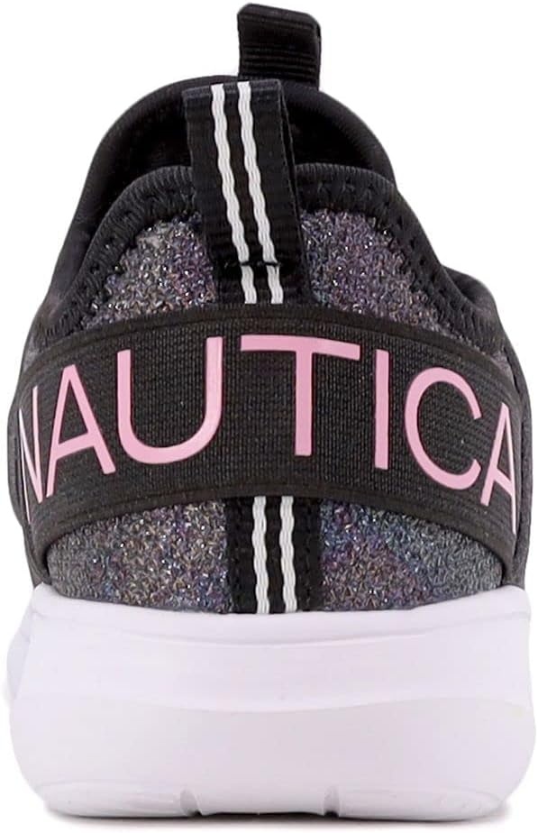 image:imageNautica Kids Girls Metallic Fashion Sneaker LaceUp Athletic Running Shoe I kappil I Big Kid Little Kid ToddlerBlack Oil Slick Meshkappil 4