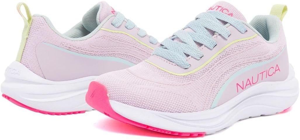 image:imageNautica Kids Girls Metallic Fashion Sneaker LaceUp Athletic Running Shoe I kappil I Big Kid Little Kid ToddlerLilac Pink Bluemarius