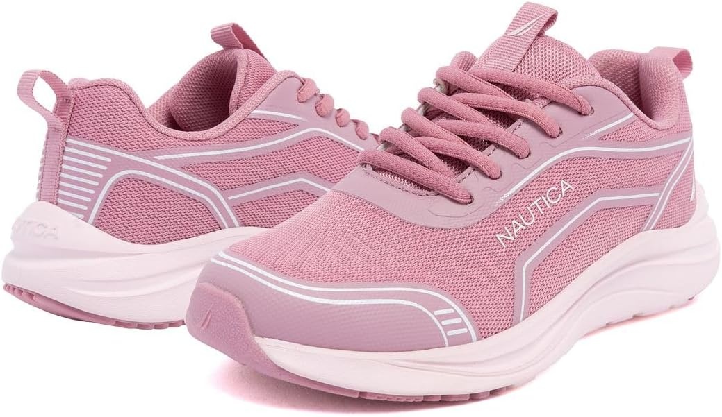 image:imageNautica Kids Girls Metallic Fashion Sneaker LaceUp Athletic Running Shoe I kappil I Big Kid Little Kid ToddlerMauve Blush