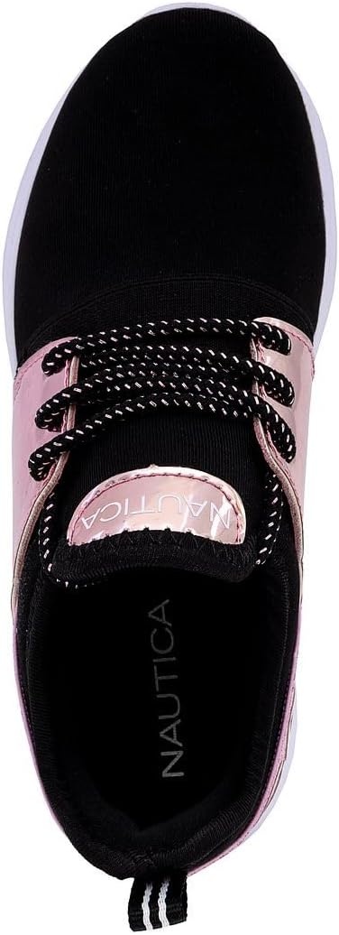 image:imageNautica Kids Girls Metallic Fashion Sneaker LaceUp Athletic Running Shoe I kappil I Big Kid Little Kid ToddlerPink Metallic Black