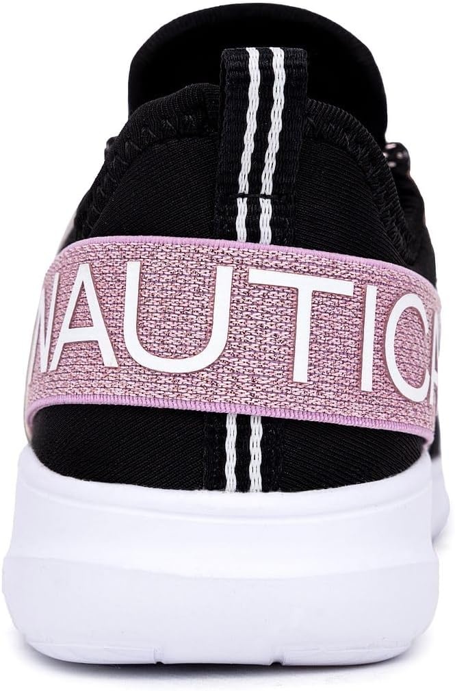 image:imageNautica Kids Girls Metallic Fashion Sneaker LaceUp Athletic Running Shoe I kappil I Big Kid Little Kid ToddlerPink Metallic Black