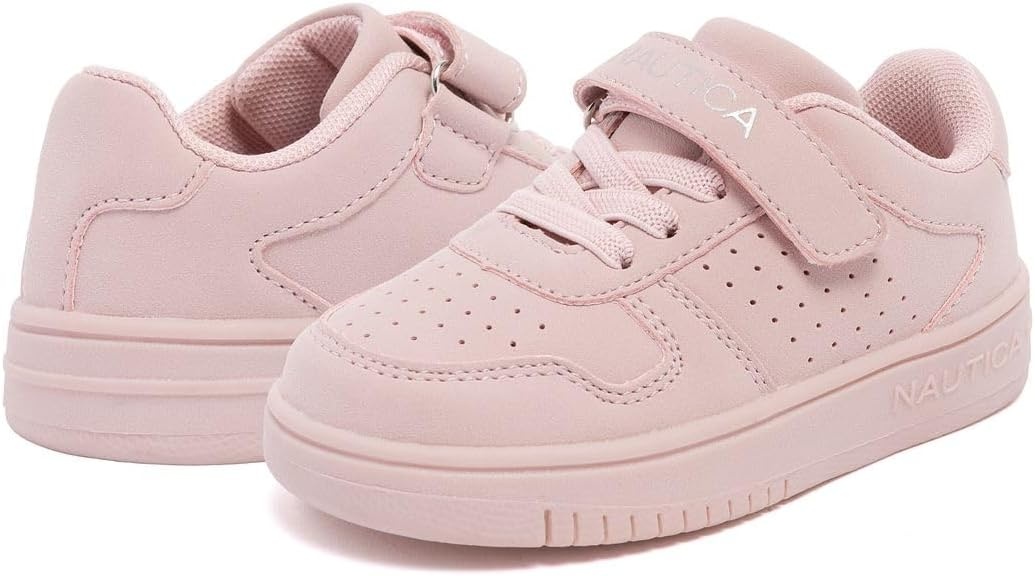 image:imageNautica Kids Girls Sneakers with Adjustable Strap and Bungee Straps Comfortable Casual Shoes ToddlerLittle KidBlushstafford