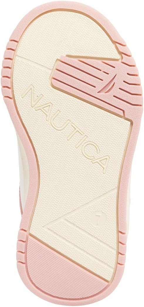 image:imageNautica Kids Girls Sneakers with Adjustable Strap and Bungee Straps Comfortable Casual Shoes ToddlerLittle KidBone Pastel Gavie