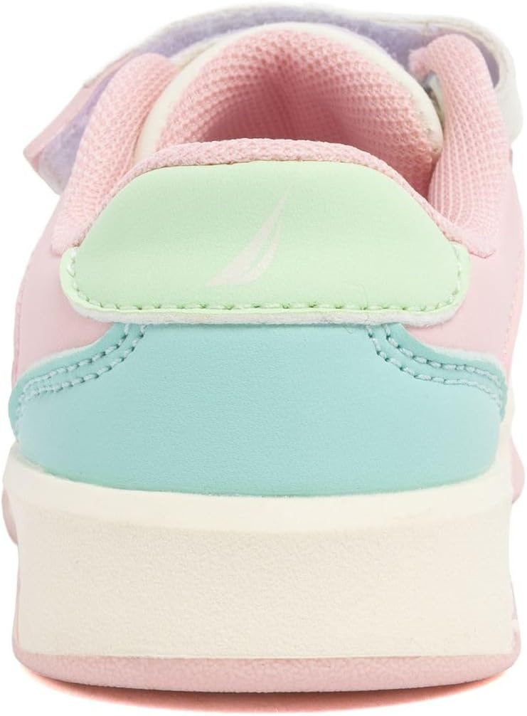 image:imageNautica Kids Girls Sneakers with Adjustable Strap and Bungee Straps Comfortable Casual Shoes ToddlerLittle KidBone Pastel Gavie