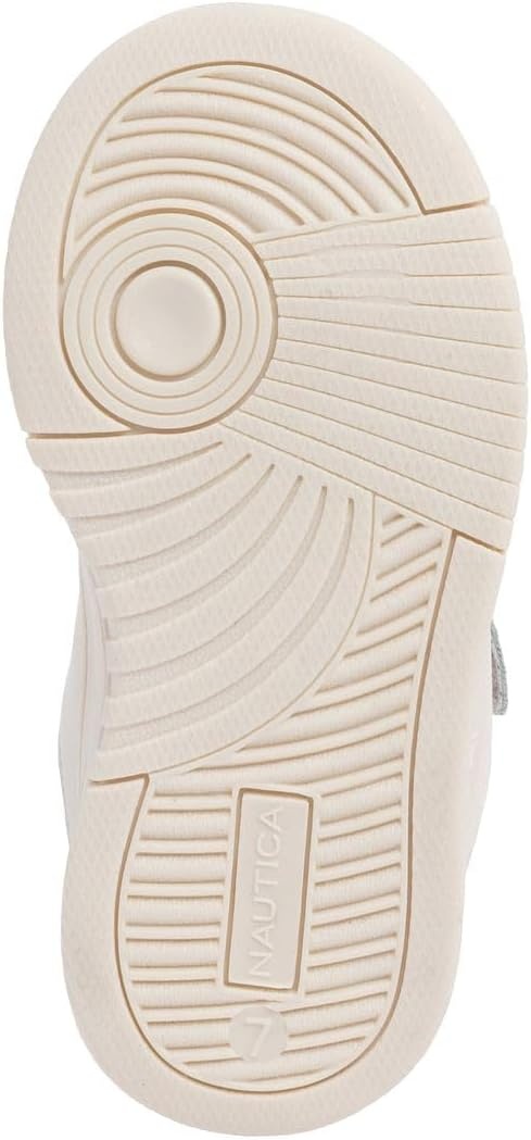 image:imageNautica Kids Girls Sneakers with Adjustable Strap and Bungee Straps Comfortable Casual Shoes ToddlerLittle KidBone Tan Pink