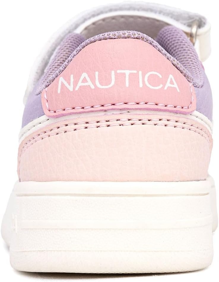 image:imageNautica Kids Girls Sneakers with Adjustable Strap and Bungee Straps Comfortable Casual Shoes ToddlerLittle KidCoral Pink