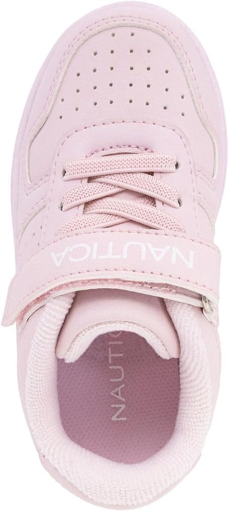 image:imageNautica Kids Girls Sneakers with Adjustable Strap and Bungee Straps Comfortable Casual Shoes ToddlerLittle KidLight Blush Ivan