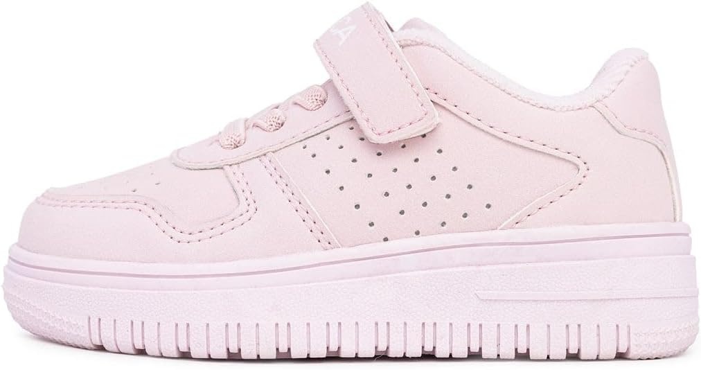 image:imageNautica Kids Girls Sneakers with Adjustable Strap and Bungee Straps Comfortable Casual Shoes ToddlerLittle KidLight Blush Ivan