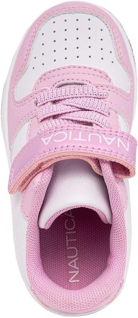 image:imageNautica Kids Girls Sneakers with Adjustable Strap and Bungee Straps Comfortable Casual Shoes ToddlerLittle KidPink