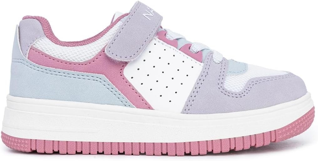 image:imageNautica Kids Girls Sneakers with Adjustable Strap and Bungee Straps Comfortable Casual Shoes ToddlerLittle KidPink Lilac Blue