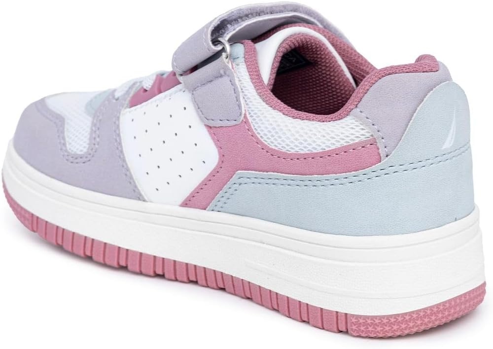 image:imageNautica Kids Girls Sneakers with Adjustable Strap and Bungee Straps Comfortable Casual Shoes ToddlerLittle KidPink Lilac Blue