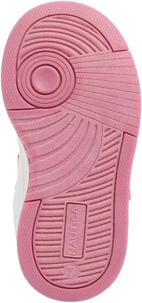 image:imageNautica Kids Girls Sneakers with Adjustable Strap and Bungee Straps Comfortable Casual Shoes ToddlerLittle KidPink Metallic