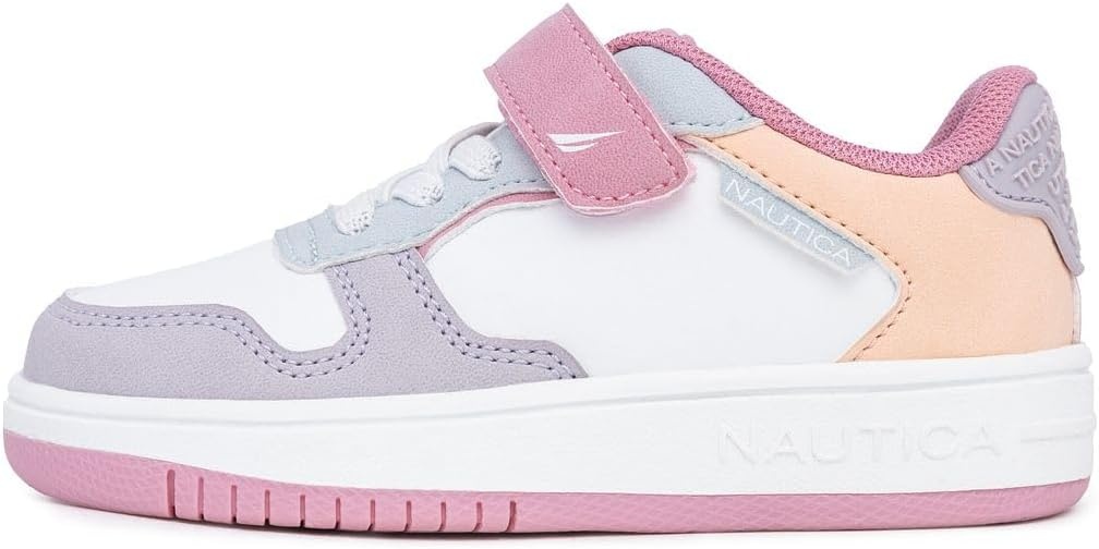image:imageNautica Kids Girls Sneakers with Adjustable Strap and Bungee Straps Comfortable Casual Shoes ToddlerLittle KidPink Tealalmina