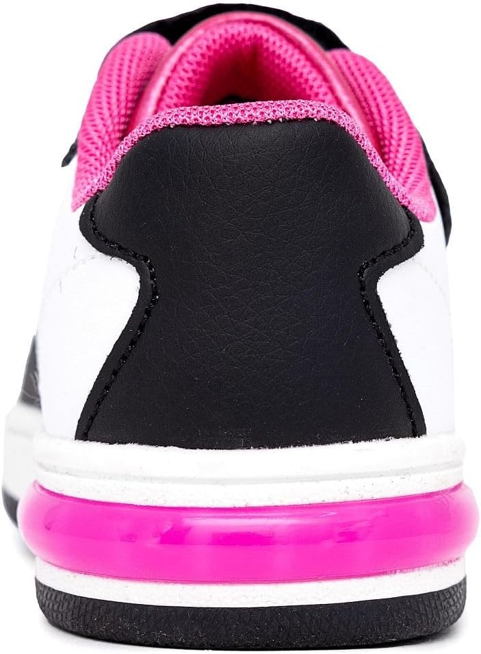image:imageNautica Kids Girls Sneakers with Adjustable Strap and Bungee Straps Comfortable Casual Shoes ToddlerLittle KidWhite Black Pink
