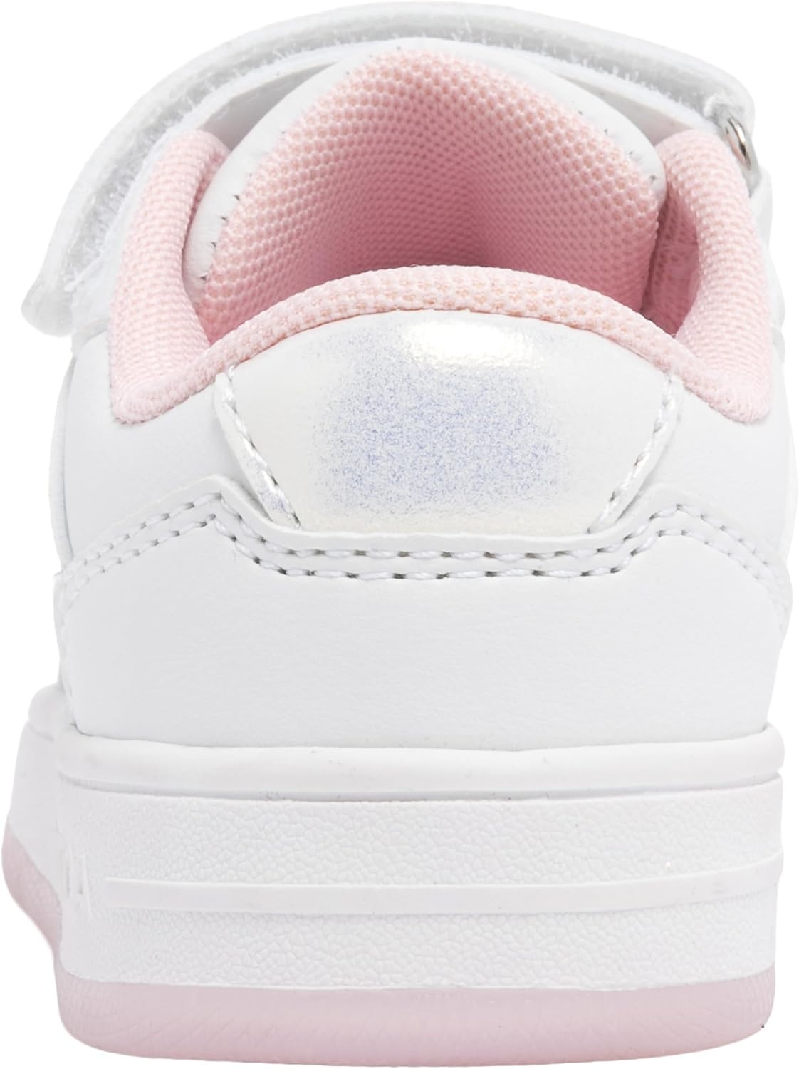 image:imageNautica Kids Girls Sneakers with Adjustable Strap and Bungee Straps Comfortable Casual Shoes ToddlerLittle KidWhite Iridescent Pink