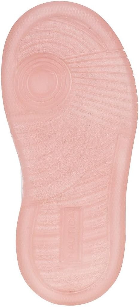 image:imageNautica Kids Girls Sneakers with Adjustable Strap and Bungee Straps Comfortable Casual Shoes ToddlerLittle KidWhite Light Pink Iridescent