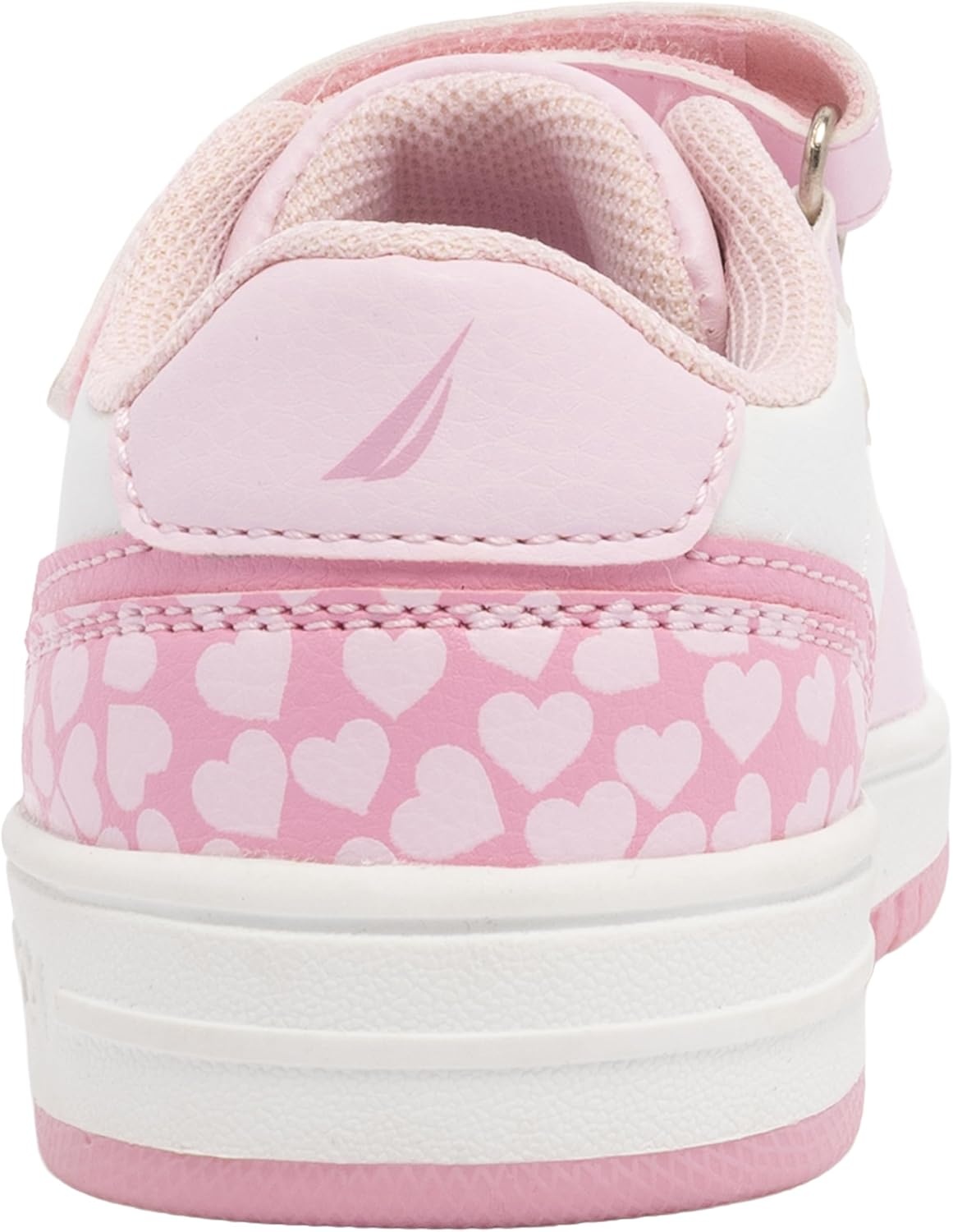 image:imageNautica Kids Girls Sneakers with Adjustable Strap and Bungee Straps Comfortable Casual Shoes ToddlerLittle KidWhite Pink White