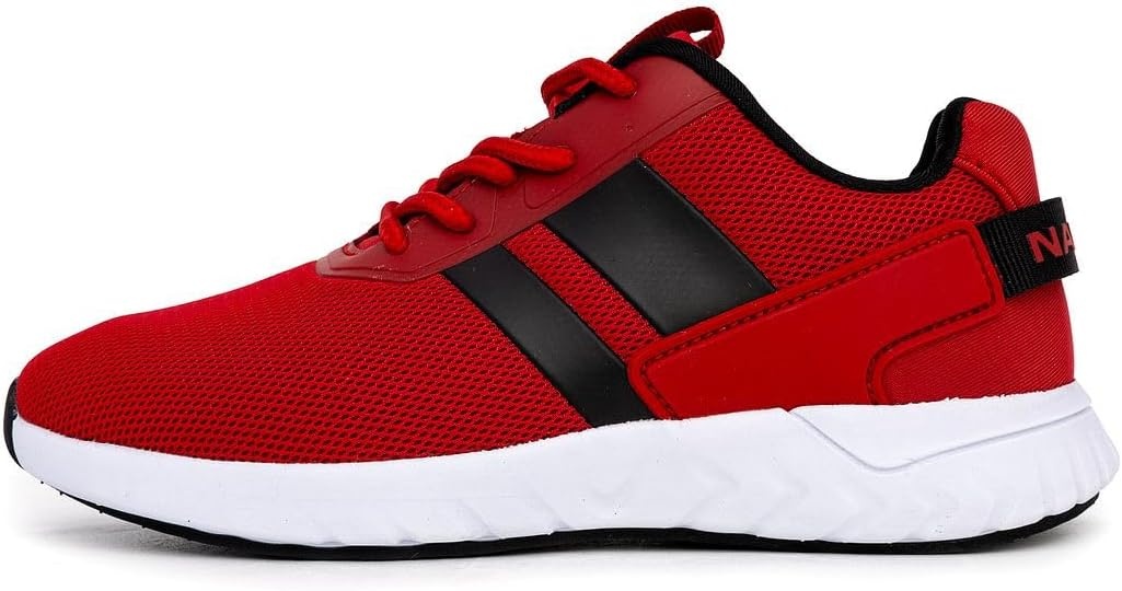 image:imageNautica Kids Running Sneakers Comfortable Shoes for Boys and Girls Sizes for Big amp Little Kids LaceUpBungee ManalapinRed Black