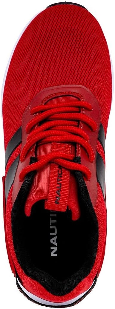 image:imageNautica Kids Running Sneakers Comfortable Shoes for Boys and Girls Sizes for Big amp Little Kids LaceUpBungee ManalapinRed Black