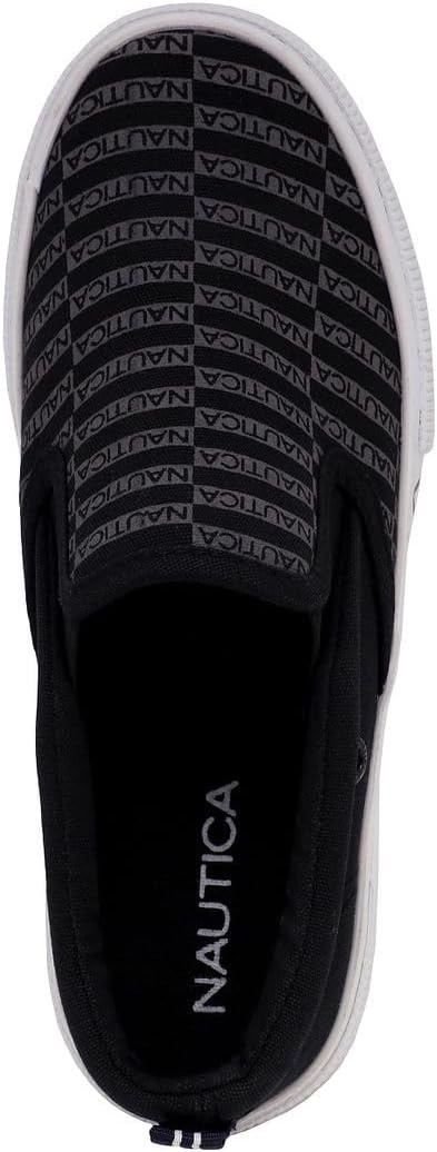 image:imageNautica Kids SlipOn Sneakers Casual LowTop Shoes for Boys and Girls Comfortable Athletic Style for School Play and Everyday Wear ToddlerLittle KidBig Kid SizesBlack Logo